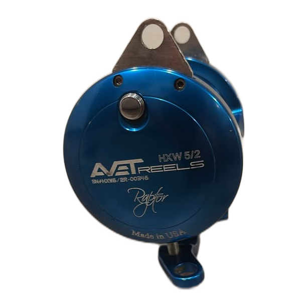 Avet HXW 5/2 Raptor Two-Speed Reel — Blue — actual product view 2